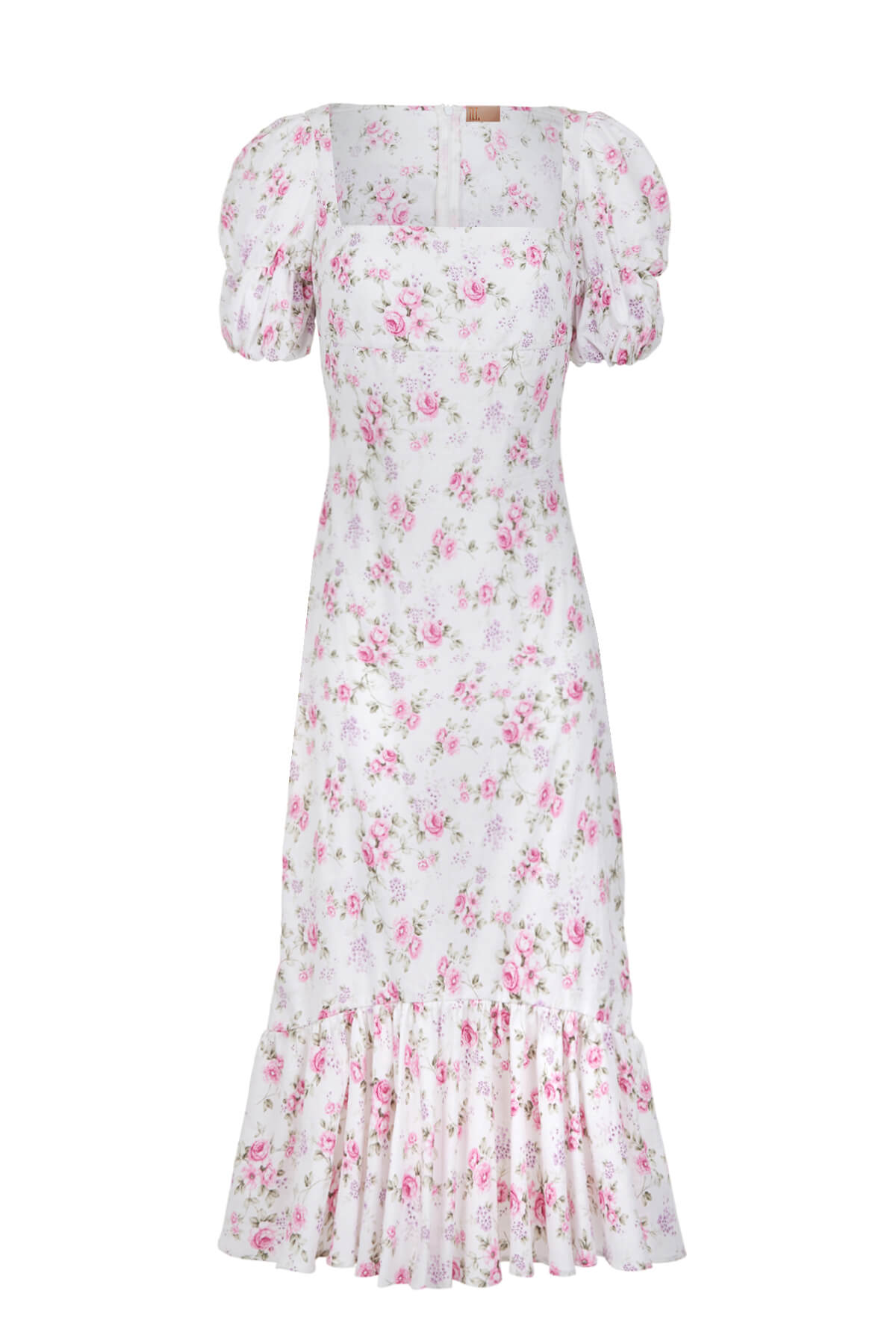 JASMINE Floral Midi Poplin Pink Dress