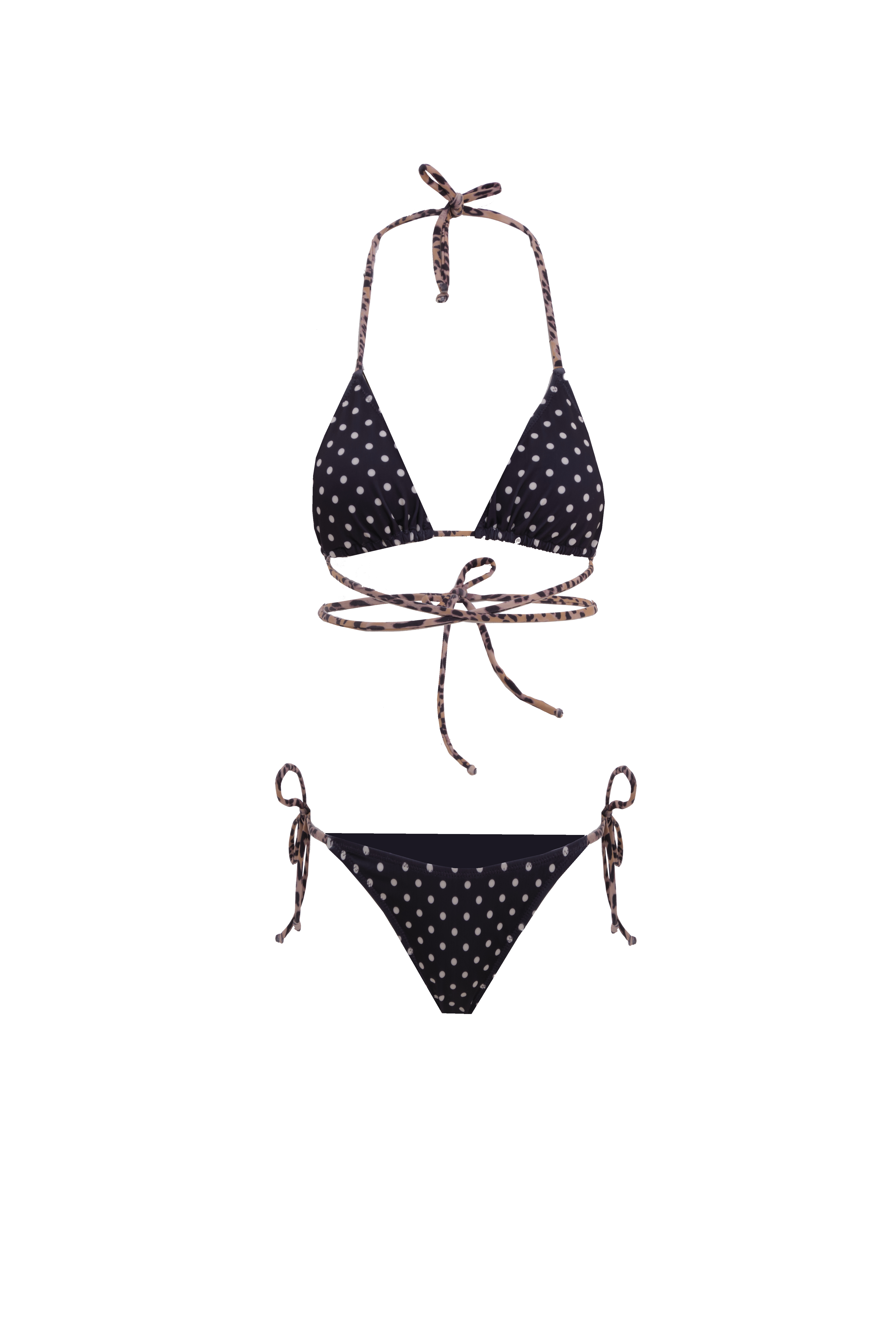 MOLLY Leopar-Puantiye Desenli Bikini Takım